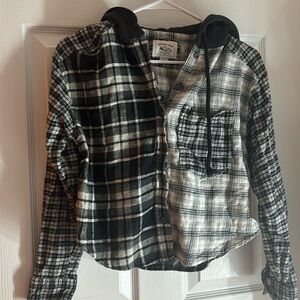 American Eagle Hooded Flannel Shirt